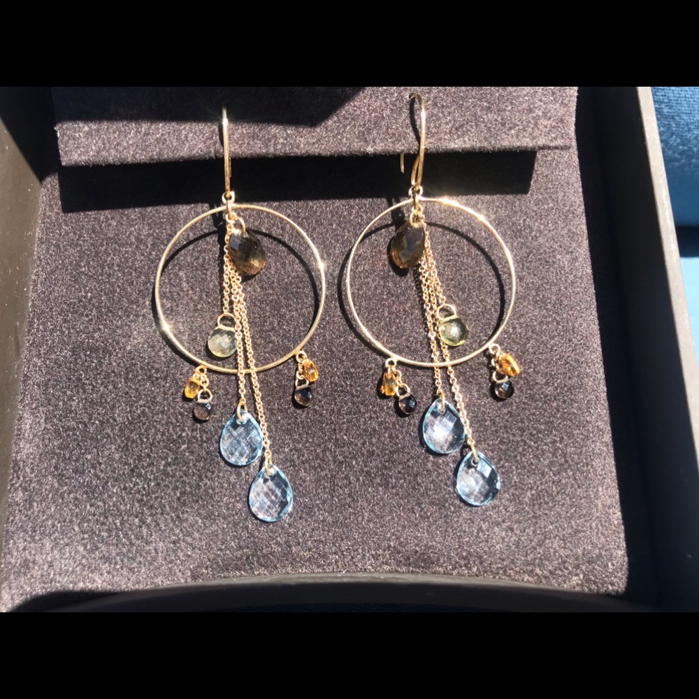 One of a kind Aquamarine & Citrine Earrings NEW